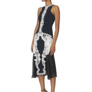 Jonathan Simkhai Contrast Lace and Fringe Dress